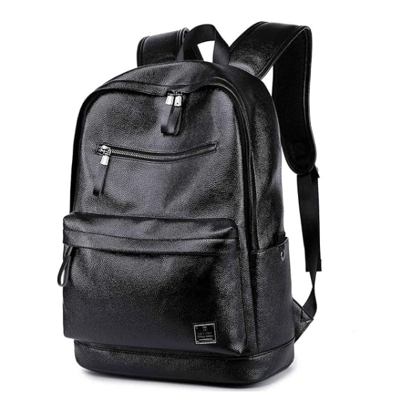 Waterproof Leather Laptop Backpack for Men & Women.